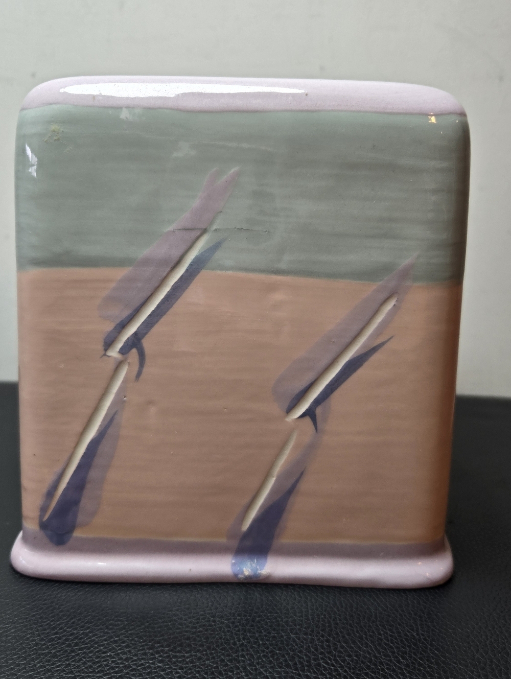 Tissue Box Holder Cover Ceramic 90s Vintage Coastal Colorful Dispenser - Picture 4 of 7